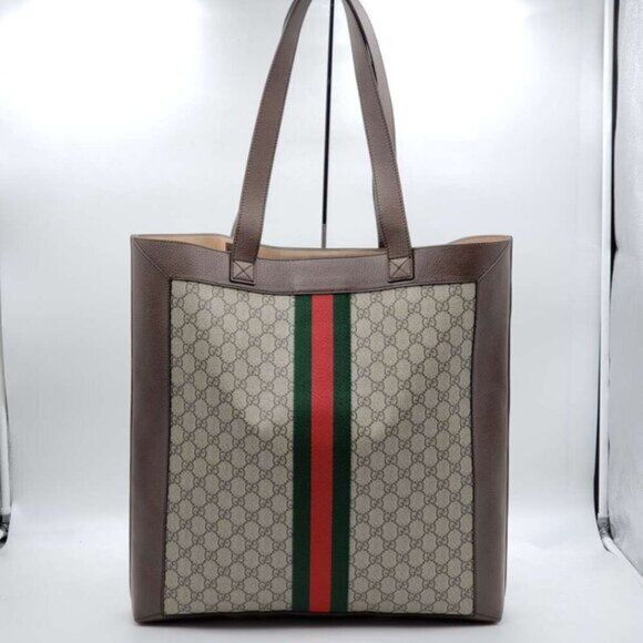 GUCCI Ophidia Brown Canvas Shoulder Bag 735-070624 - Picture 4 of 15